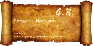 Gergely Mariann névjegykártya