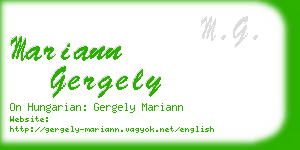 mariann gergely business card